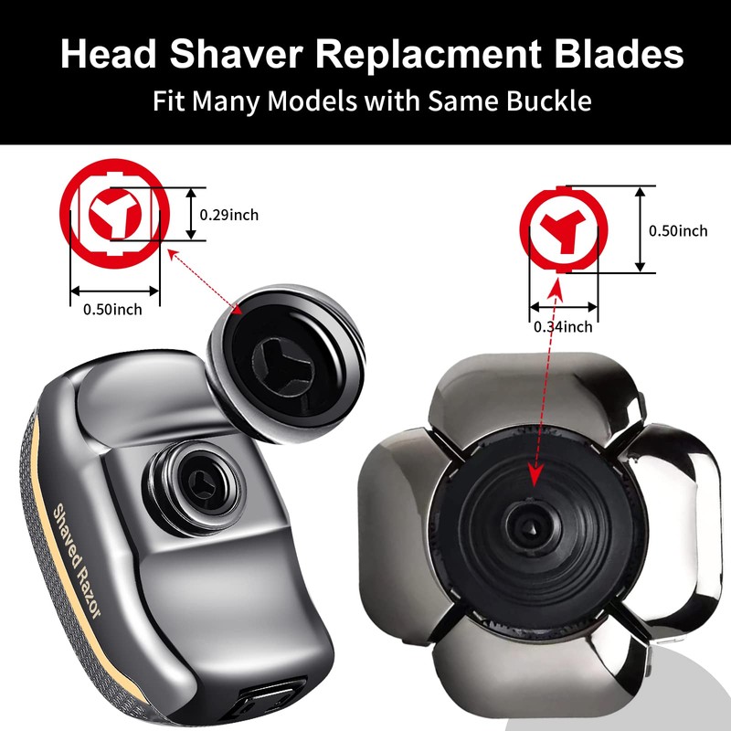 Magnetic Head Shaver Replacement Heads 7 Double Ring Waterproof Rotary