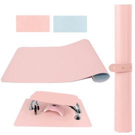 (MAT ONLY) White Nail Arm Rest Mat, AMOYUN Double-sided Nail Art Table Pad for Manicure Pillow Nail Cushion Soft Microfiber Leather Nail Mat Nail Desk Pad Nail Technician Accessories for Nail Salon