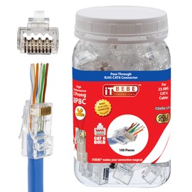 Itbebe - Conector RJ45 Cat6 Chapado en Oro, Cat6/6a 100 Pieces