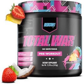 Redcon1 Total War - Pre entrenamiento, Boost Energy, Aumenta la resistencia y el enfoque, Beta-alanina, 350 mg de cafeína, malato de citrulina, potenciador de óxido nítrico - Keto Friendly (Vice City)