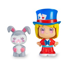 My First Pinypon 700017040 Wizard and Rabbit, 2 Mini Toy Figures with 3 Different Faces and Interchangeable Body Pieces for Learning Colours and Shapes, Babies from 12 Months, Multicoloured,