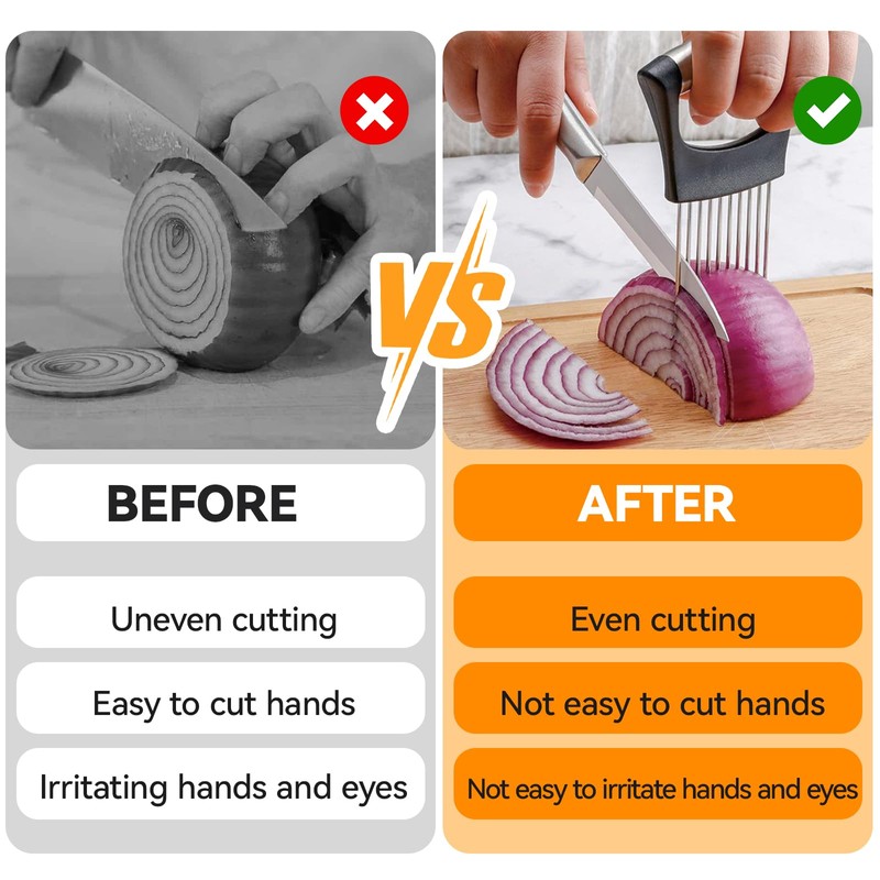 Upgraded Onion Holder for Slicing, New Stainless Steel Onion Slice