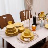 Yellow Color Stoneware Dinnerware Ceramic Dishes Plates Sets Wholesale Classic