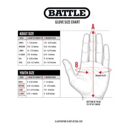 Battle Sports Double Threat Wide Receiver Football Gloves - Adult and Youth Football Gloves - Ultra Stick Gloves - Adult Small, Red