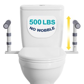 HolyHeal Toilet Safety Rails for Seniors, Height Adjustable Toilet Safety Frame Grab Bars, 500lb Toilet Support Rails Easy Installation & No Wobble, Toilet Assistance Handles for Elderly and Disabled