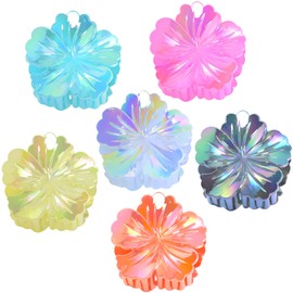 6 Pack Flower Hair Claw Clips for Women - Non-Slip Flower Hair Clip Thick/Thin Hair Floral Clips Summer Wedding Party Accessories (E: Gray, white, orange, yellow, pink, blue)