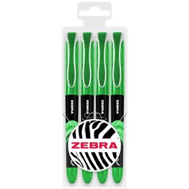 Zebra Pen Fuente - Disposable Fountain - 1.0mm Fine Nib 0.6mm Line Width - Wallet of 4 (Green) Green Set