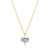 Philip Jones Gold Plated Heart Solitaire Necklace Created with Zircondia®