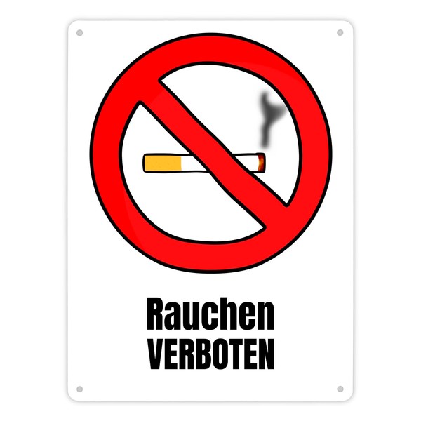 Smoking Prohibited Sign in Comic Style in White, No Smoking