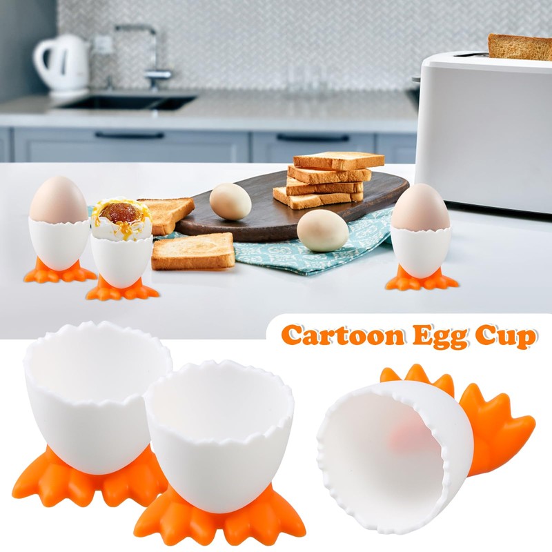 Set of 6 Egg Holders and Egg Stands, Funny Children's