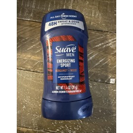 Suave Men Energizing Sport Bergamot Wood Deodorant