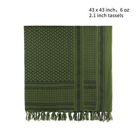 ToopMount Scarf Shemagh Military Tactical Desert Keffiyeh Scarf Head Neck Scarf Cotton 43x43 inches Colorful Arab Scarves Wrap with Tassel for Men & Women (Green)