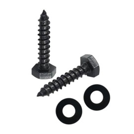 Evecad 25PCS 1/4" x 1-1/4" Hex Head Lag Screws, Stainless Steel Black Lag Bolts, Heavy Duty Lag Bolts, Washers Included
