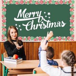 67Ft Christmas Bulletin Board Borders, Red White Green Candy Cane Borders Xmas Candy Shaped Die-Cut Border Trim for Winter Christmas Holiday Classroom Bulletin Board Chalkboard Wall Decor