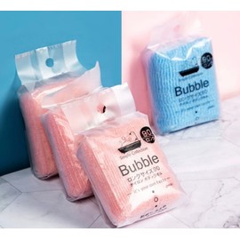 Soft Exfoliating Baby Bath Towel with Bath Sponge and Lathering Net (30x90cm) Pink 10ea