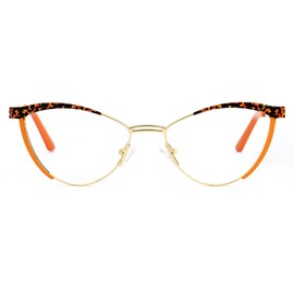Zeelool Cat Eye Blue Light Blocking Glasses Metal Frame for Women Sydney FM0125-09 Orange