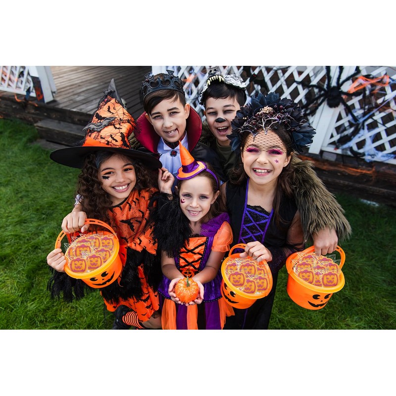 Fruidles Orange Pumpkin Tattoo Lollipop Suckers Candy, Great for Goody