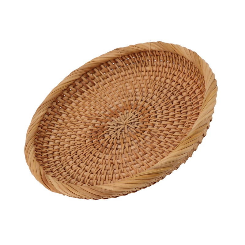 Rattan Fruit Tray Hand Woven Elegant Traditional Natural Rattan Serving