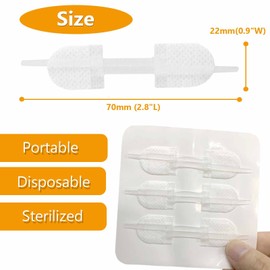 Emergency Wound Care Closures Band Aid, Zip Repair Without Stitches Sutures Adhesive Bandages for First Aid, White,3 Pcs (70 * 22mm)