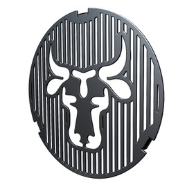 tuning-art GE01-20 Grill Insert | Round | Bull Motif | Steel | Cooking Grate for Griddle Plancha Size: Grill Insert Diameter 20 cm