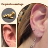 Kabwea 2 x 18 K Dainty Climber Stud Earrings, Helix