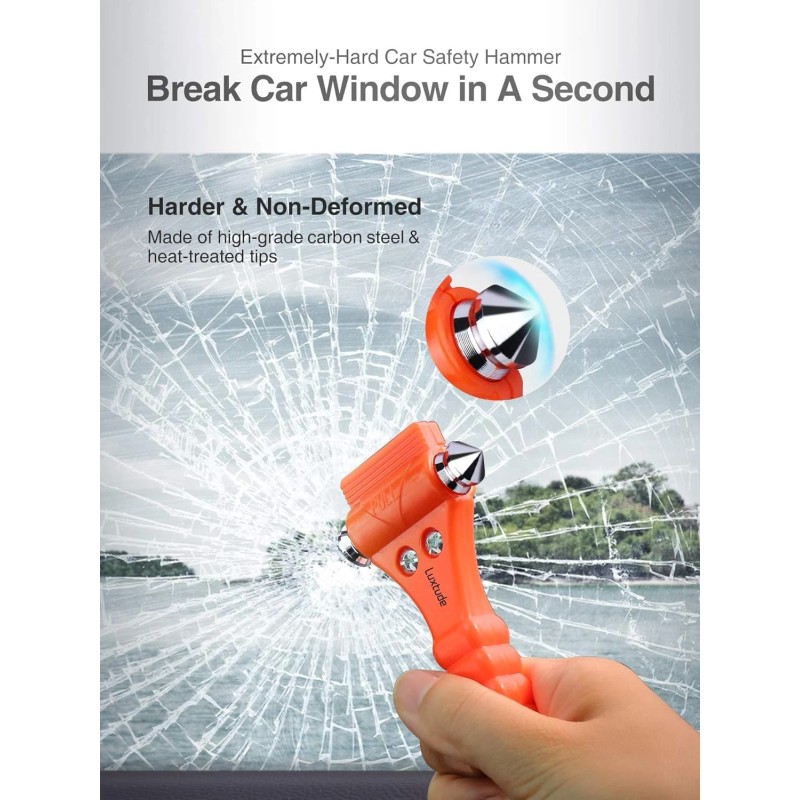 Luxtude Window Breaker Seatbelt Cutter, Car Window Breaker, Glass Breaker,