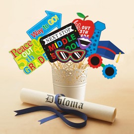 31pcs 5th Grade Graduation Photo Booth Props, 5 TH Grade Grad Photo Props for 2025 Elementary School Grads Party Decorations Primary School Grad 5th Graduation Party Supplies
