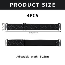 Bekecidi Pack of 4 Elastic Bands for Wigs, Adjustable Hook Fastening Band, Glue-Free, Non-Slip for Wigs, Elastic Band, Wig Accessories for Hair Styling, Hat Fixed