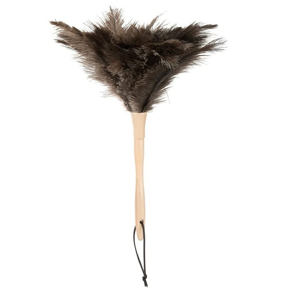 Superio Ostrich Feather Duster Fluffy Dust Remover, with Wooden Handle Reusable for Cleaning Homes, Ceilings, and Furniture