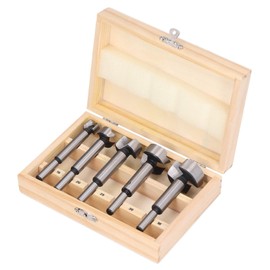 Forstner Drill Bit Set, 5-Piece Wood Drill Bit Set, Wood Countersunk Drill Set, Cutting Tool Set with Storage Case, Wood Drill Bit with Round Shank, 15 mm, 20 mm, 25 mm, 30 mm, 35 mm