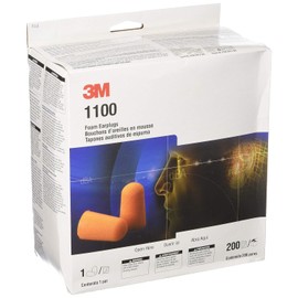3M 1100 -Tapones de espuma para los oídos, 200 pares