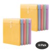Plastic Envelope File Folder with Button String Tie Closure, 10