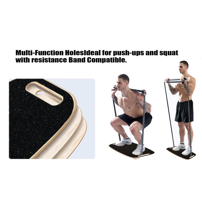 Toibena Balance Board Wooden &8 modes Trainer with Cork Roller