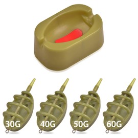 OROOTL Carp Fishing Inline Method Feeders Set with Quick Release Moulds 15g-60g Method Feeder for Bait Holder Carp Fishing Equipment Tackle Tool Accessories