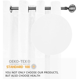 SMILETIME White 72 in Long Velvet Curtains with Grommet, Thermal Insulated Super Soft Privacy Noise Reducing Light Filtering Velvet Curtains for Living Room, 2 Panels, Each 52 x 72 inches Long