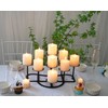 9 Arms Black Candelabra for Inside Fireplace - Metal Candle