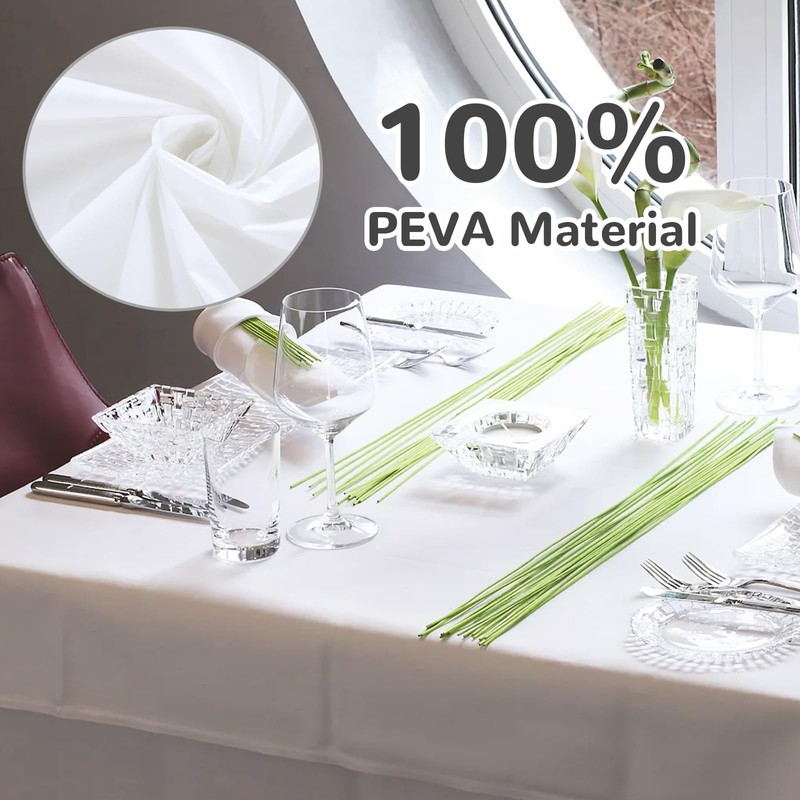 Zkaoai Tablecloth White, Pack of 4 Rectangular White Tablecloths, Waterproof