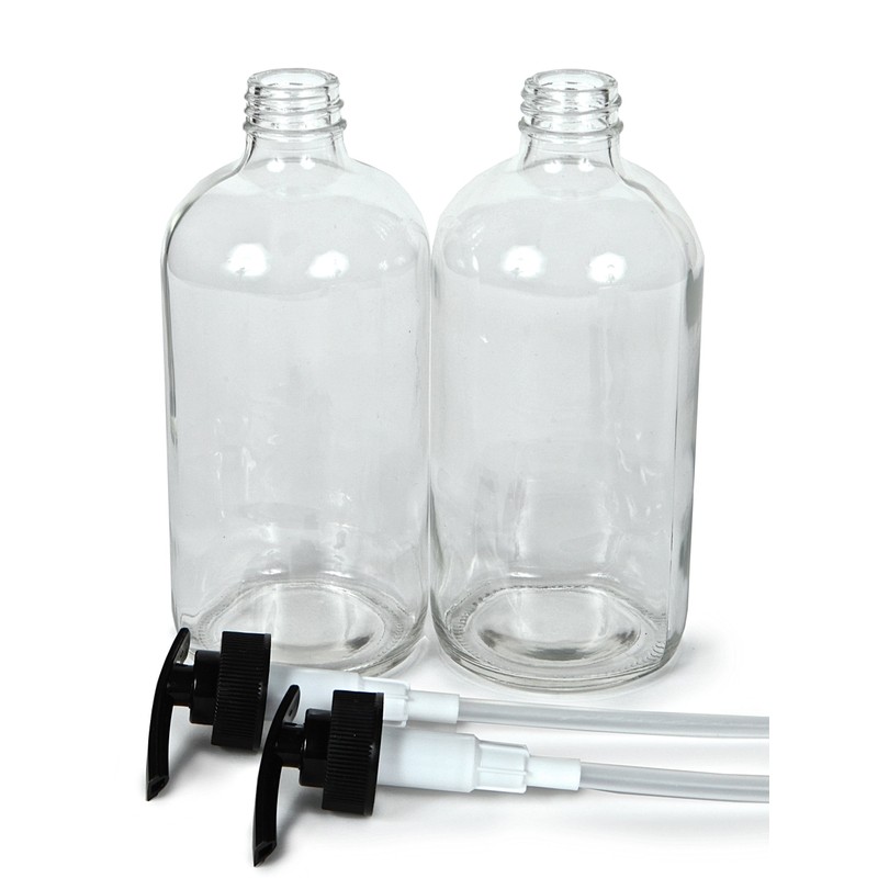 Vivaplex, 2, Large, 16 oz, Empty, Clear Glass Bottles with