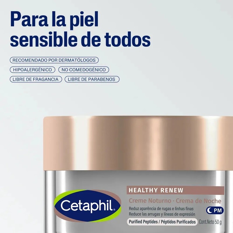 Cetaphil Healthy Renew Crema Noche Péptidos Antiedad 50 g