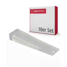 Gedotec Door Stop Wedge – Transparent, Pack of 10, Robust and Durable Plastic Wedge | Door Lock | Door Stopper Large for All Doors | Window Stopper Rubber Wedge Stopper