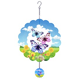 Weibefee Butterflies Wind Spinners,Outdoor Garden Decor，Wind Chimes for Outside, Wind Spinners Outdoor Colorful Butterflies Hanging Decor,Ornaments Kinetic Yard Art, Unique Gifts for Women.