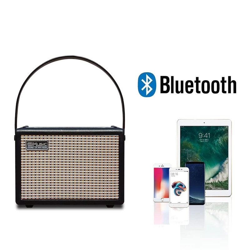 Acoustic/Electric Guitar Amplifier, 15 Watt Portable Bluetooth Amp for Guitar