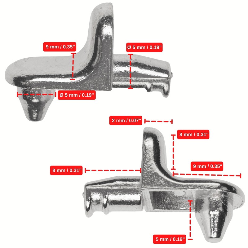 Shelf Brackets, Pack of 48, Angle Shelf Support with Double
