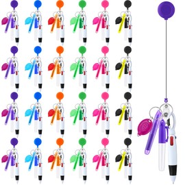 Handepo 80 Pcs Christmas Nurse Pen Set Gifts with Retractable Shuttle Pen, Markers, Mini Tip Highlighter, LED Keychain Mini Flashlight, Badge Reels for Nursing Assistant Nurse Week Doctor(Black)