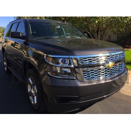 Compatible with 2015-2018 Chevy Tahoe Chrome Mesh Grille Grill Insert Overlay Trim LS LT only