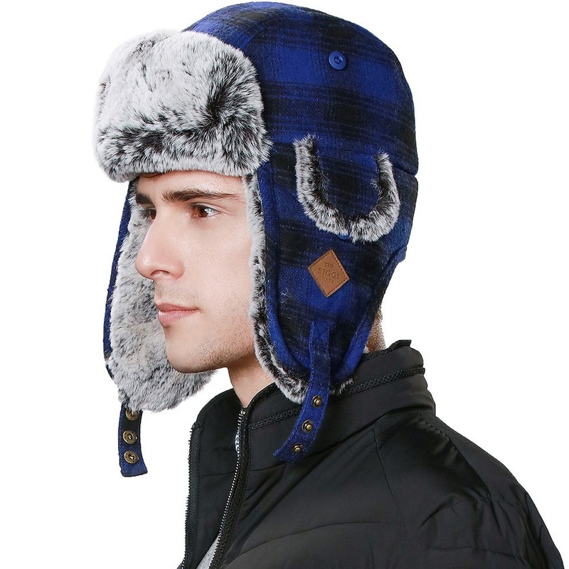 Comhats Trapper Hat Aviator Earflap Hat Faux Fur Warm Winter