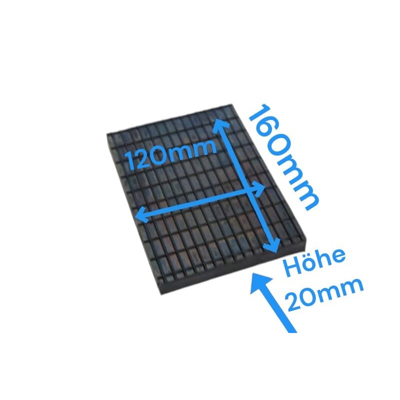 160 x 120 x 20 mm Waffle Rubber Pads for