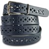 Scamoda women's belt made of genuine leather with hole pattern,