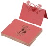 PATIKIL 50Pcs Wedding Place Cards, Laser Cut Rose Love Heart Table Place Card Folded Tent Card Name Cards for Table Setting Wedding Reception Buffet, Pearl Red