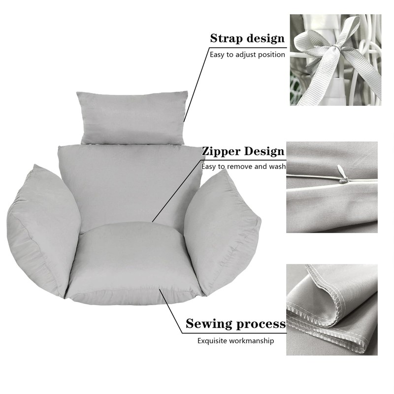 Bextile Egg Chair Cushion Replacement, Detachable Hanging Chair Cushion Washable,